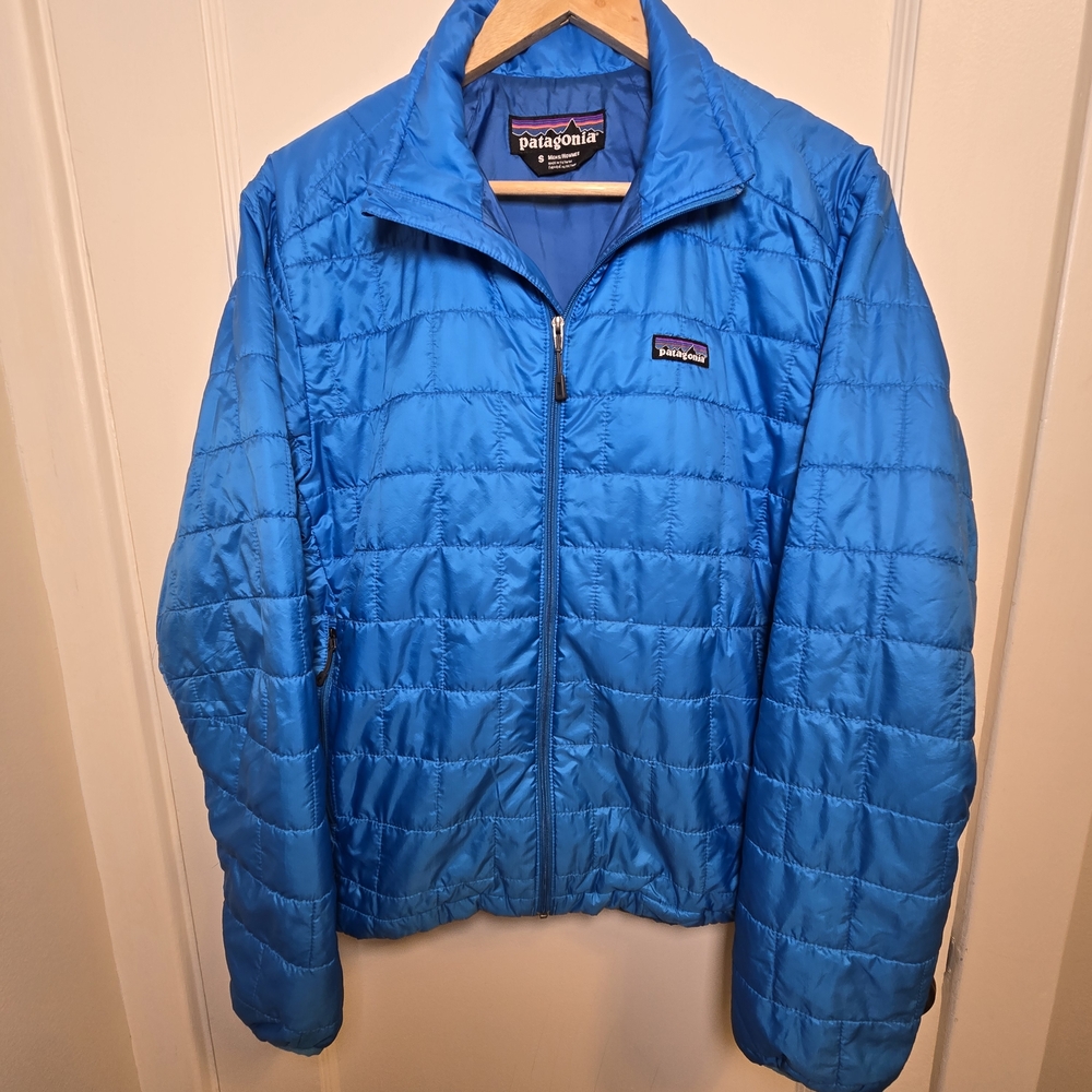 Men's Small Patagonia Packable Insulated Primaloft Jacket Blue EUC Women Large